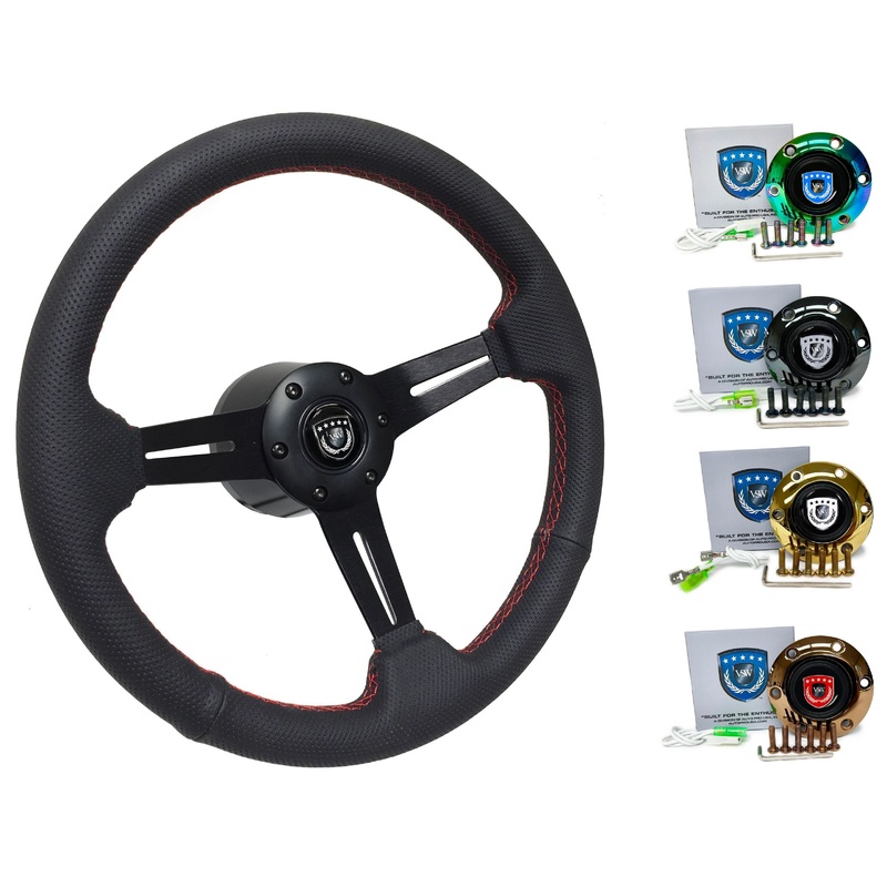 2012+ Scion FRS Steering Wheel Kit | Perforated Black Leather | ST3586RED