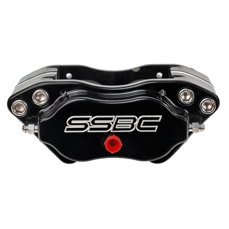 American Made Comp S 4-Piston Billet Aluminum Quick Change Direct Fit Front Caliper Assembly. Black CPA-22171-2B