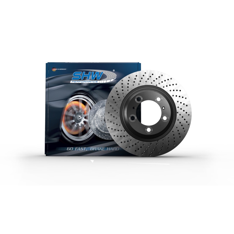SHW 17-21 Porsche 911 Carrera 3.0L w/o Ceramics Right Rear Cross-Drilled MB Brake Rotor (9P1615602)