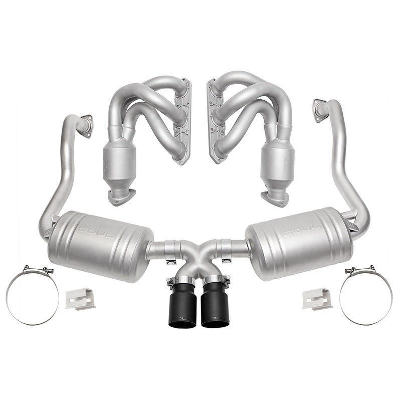 SOUL 00-04 Porsche 986 Boxster Street Exhaust Package – Straight Cut Satin Black Tips