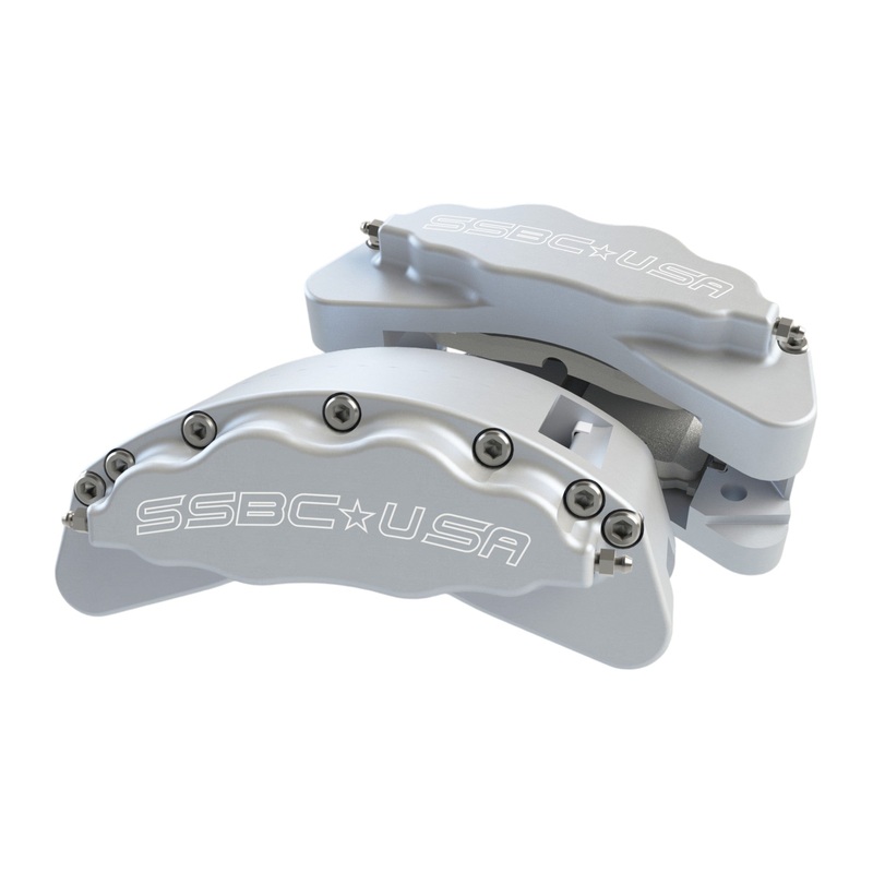 American Made B8-Barbarian 8 Piston Billet Aluminum  Direct Fit Front Caliper Upgrade Kit. Clear