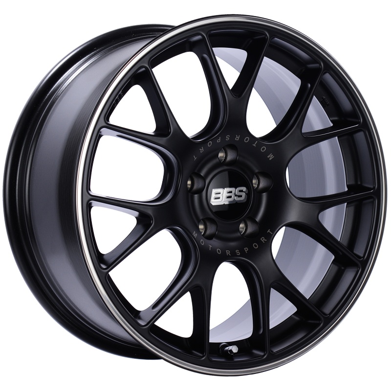 BBS CH-R 18×9 5×120 ET44 Satin Black Polished Rim Protector Wheel -82mm PFS/Clip Required