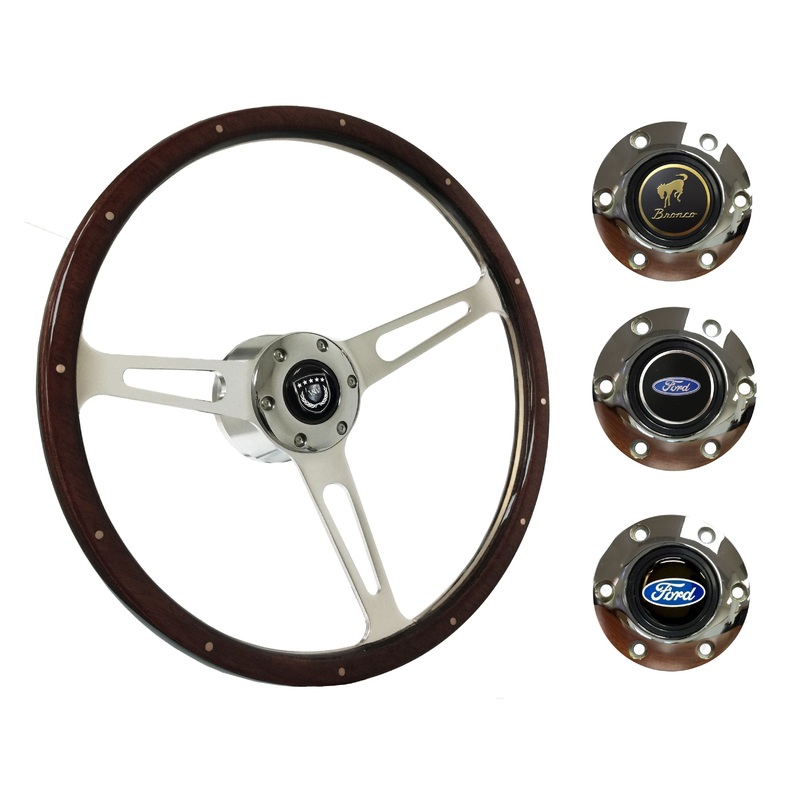 1966-72 Ford Bronco Steering Wheel Kit | Deluxe Espresso Wood | ST3553A