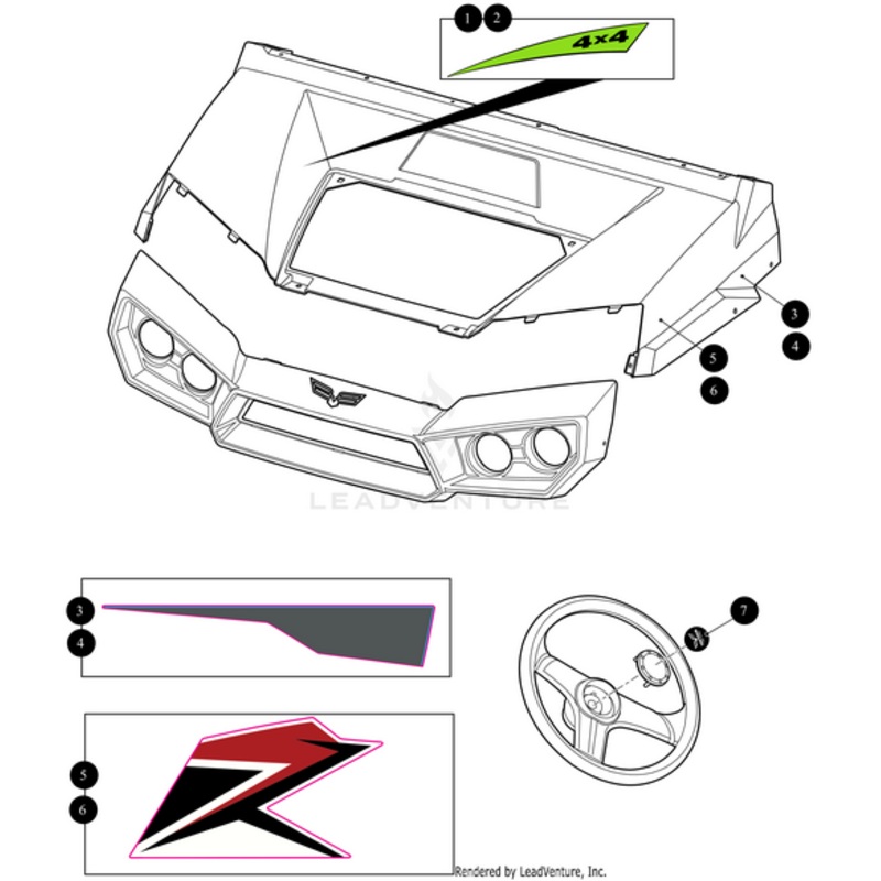 Cowl Decal Inner For Black Left by Arctic Cat