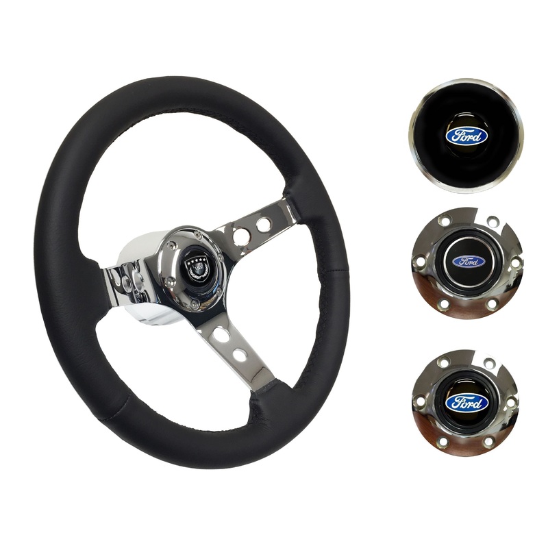 1965-68, 70-77 Ford Truck Steering Wheel Kit | Black Leather | ST3095