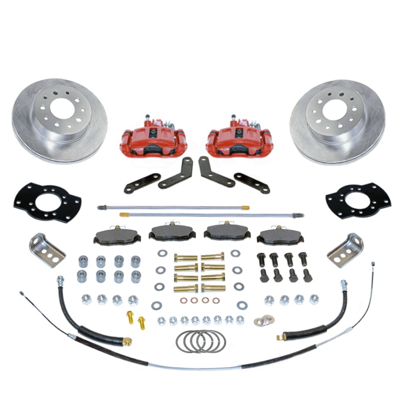 New Rear Drum to Disc Brake Conversion Kit W/Rotors. Red A125-FR