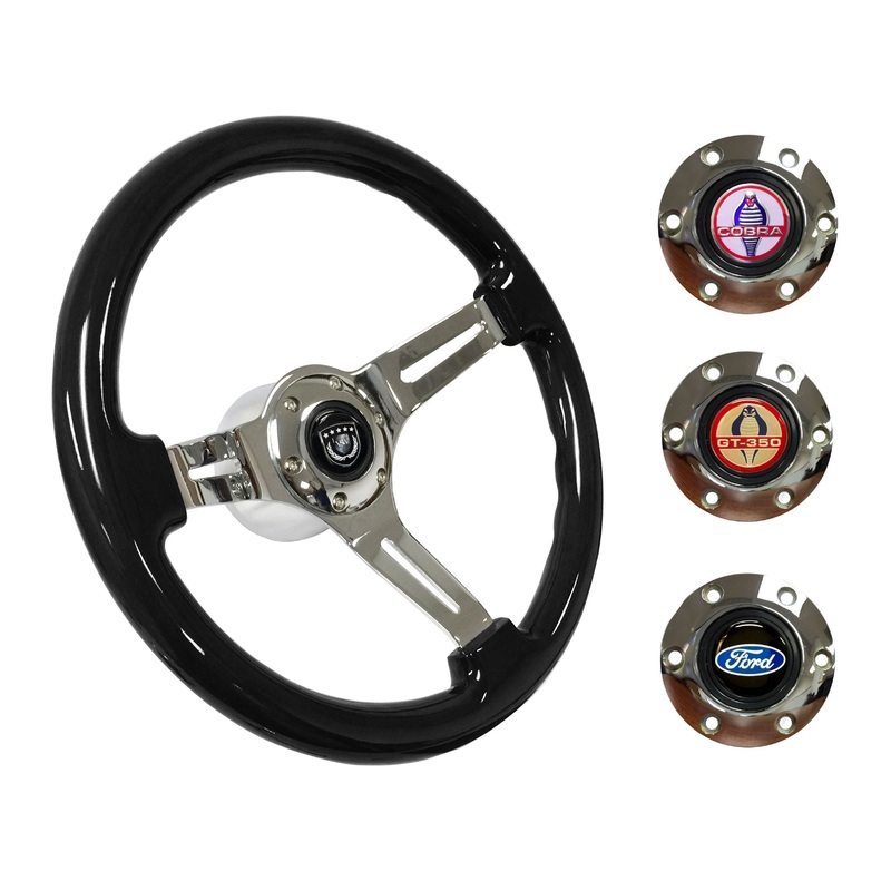 1964.5 Ford Mustang Steering Wheel Kit | Black Ash Wood