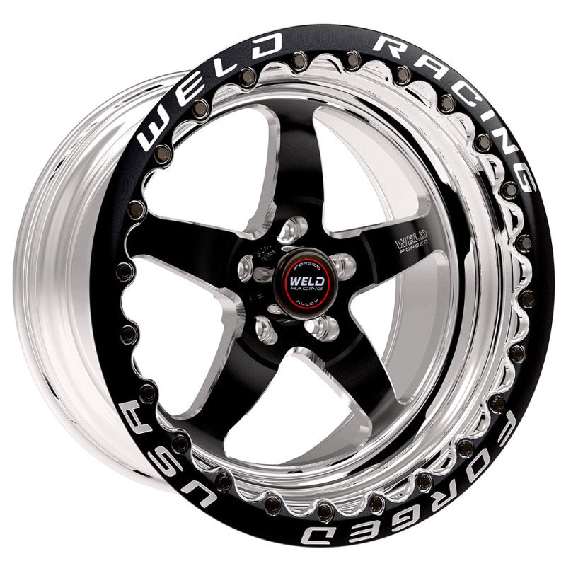 Weld S71 17×10 / 5×4.5 BP / 6.3in. BS Black Wheel (Medium Pad) – Black Single Beadlock MT