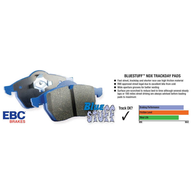 EBC 2015+ Ford Mustang 5.0L Bluestuff Front Brake Pads