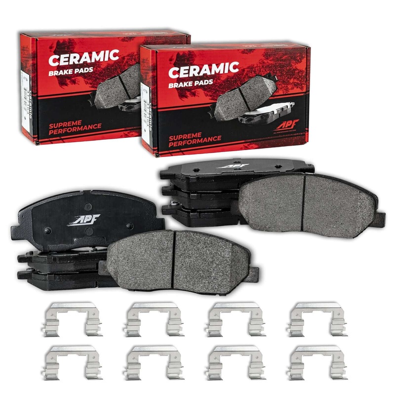 APF Full Pads Set compatible with 2002-2006 Acura RSX Base Ceramic Carbon Fiber Brake Pads