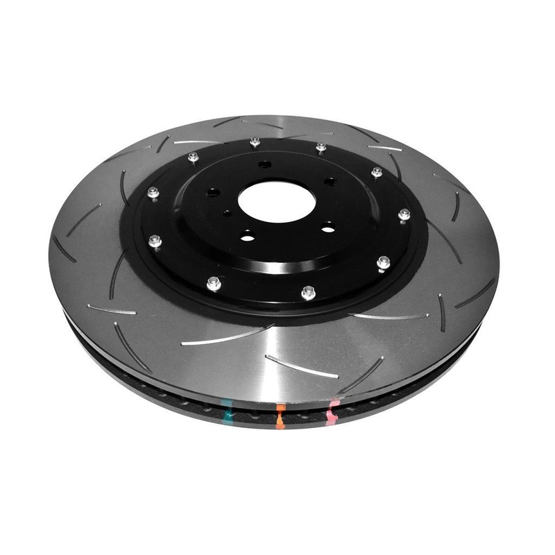DBA T3 5000 Slotted Series w/ Black Hat Front Right 2012 Nissan GTR R35