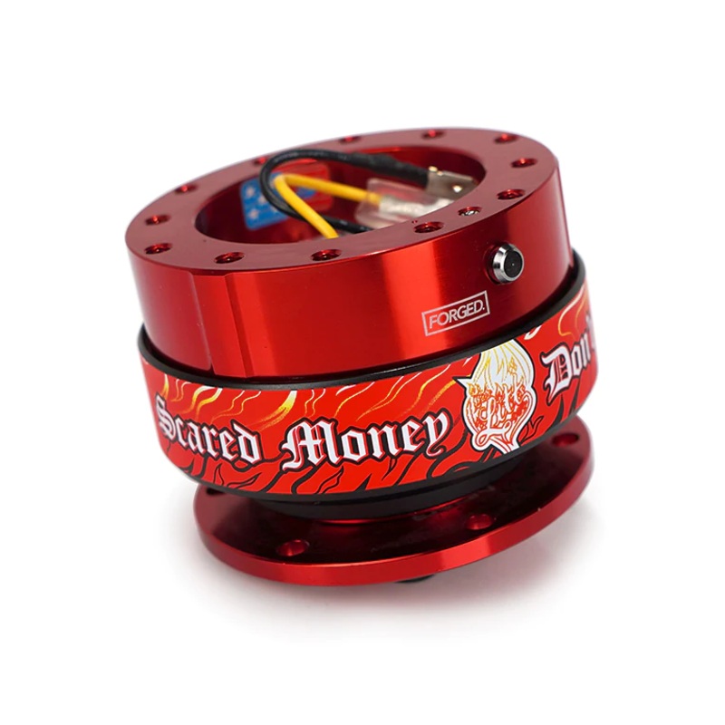 NRG Gen 2.0 Scared Money Red/Red Ring Steering Wheel Quick Release