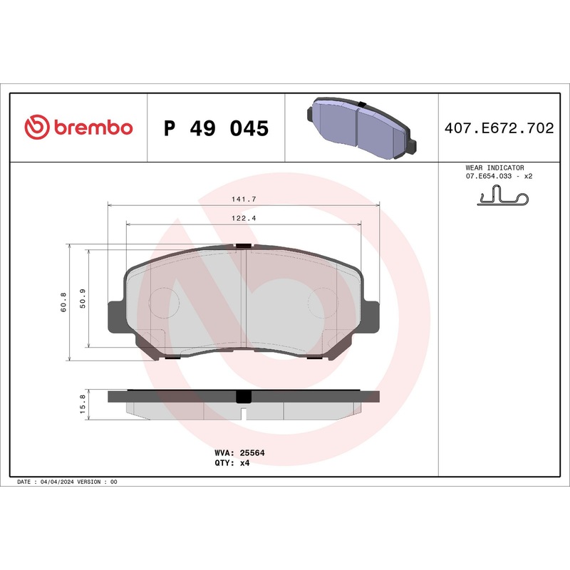 PRIME Low-Met Front Disc Brake Pad Set – P49045