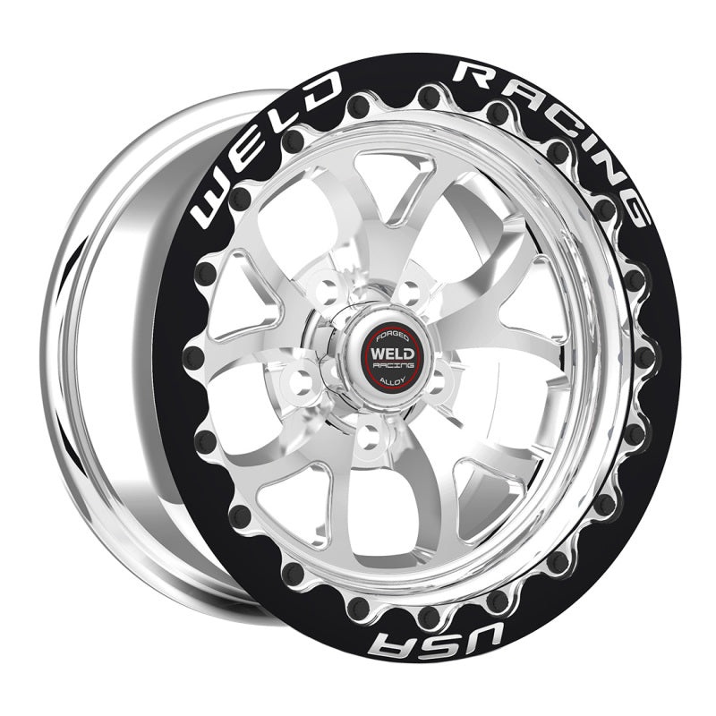 Weld S76 17×10 / 5×115 BP / 6.7 BS Polished Wheel (High Pad) – Black Single Beadlock