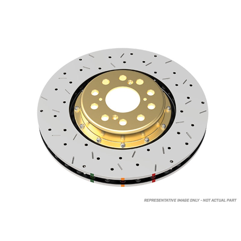 DBA 09+ Nissan GTR R-35 Front Drilled & Slotted 5000 Series 2 Piece Rotor Assembled w/ Black Hat (Av