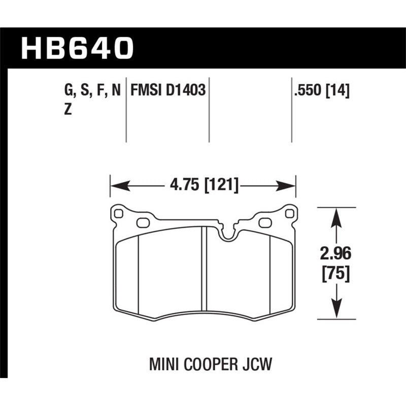 Hawk 09-10 Mini Cooper HP+ Autocross Front Brake Pads