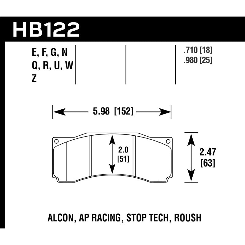 Hawk StopTech ST-60 Caliper HPS Street Brake Pads