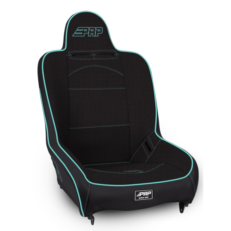 PRP Premier High Back Suspension Seat- Black/Teal Tweed