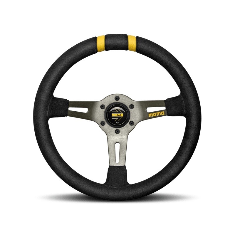 Momo MODDRIFT Steering Wheel 330 mm –  Black Suede/Anth Spokes/2 Stripes