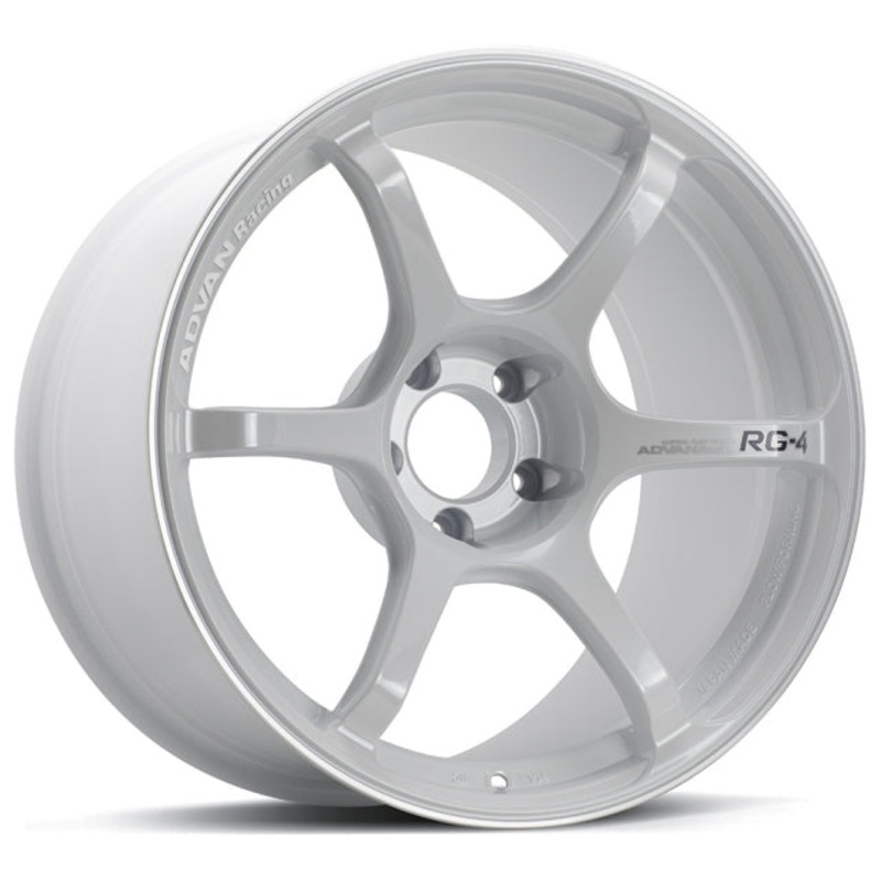 Advan RG-4 Wheel – 18×9.0 +35 | 5×114.3 | Racing White Metallic & Ring