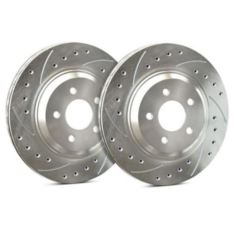 SP Performance Drilled & Slotted Zinc Rear Rotors (Pair) Subaru WRX 2006-2007