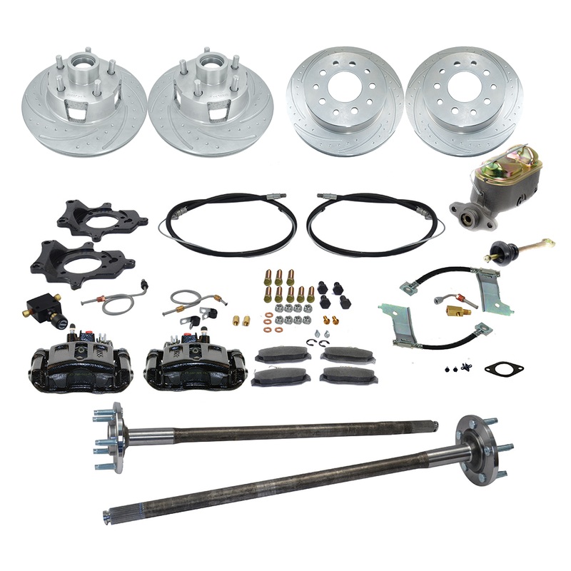 New Direct Fit 4 Wheel Drum to Disc Brake Conversion Kit W/DS Rotors (5 Lug). Black A112-93XBK-DS