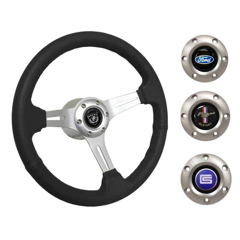 1964.5 Ford Mustang Steering Wheel Kit | Black Leather