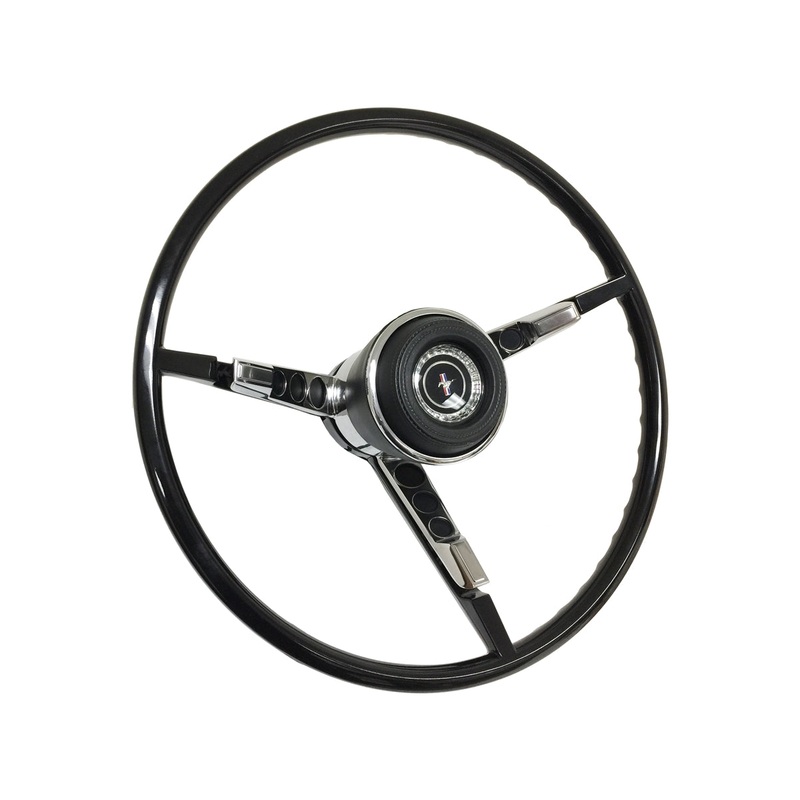 1967 Ford Mustang Reproduction Black Steering Wheel Kit | ST3035BLK-35HRP-STK