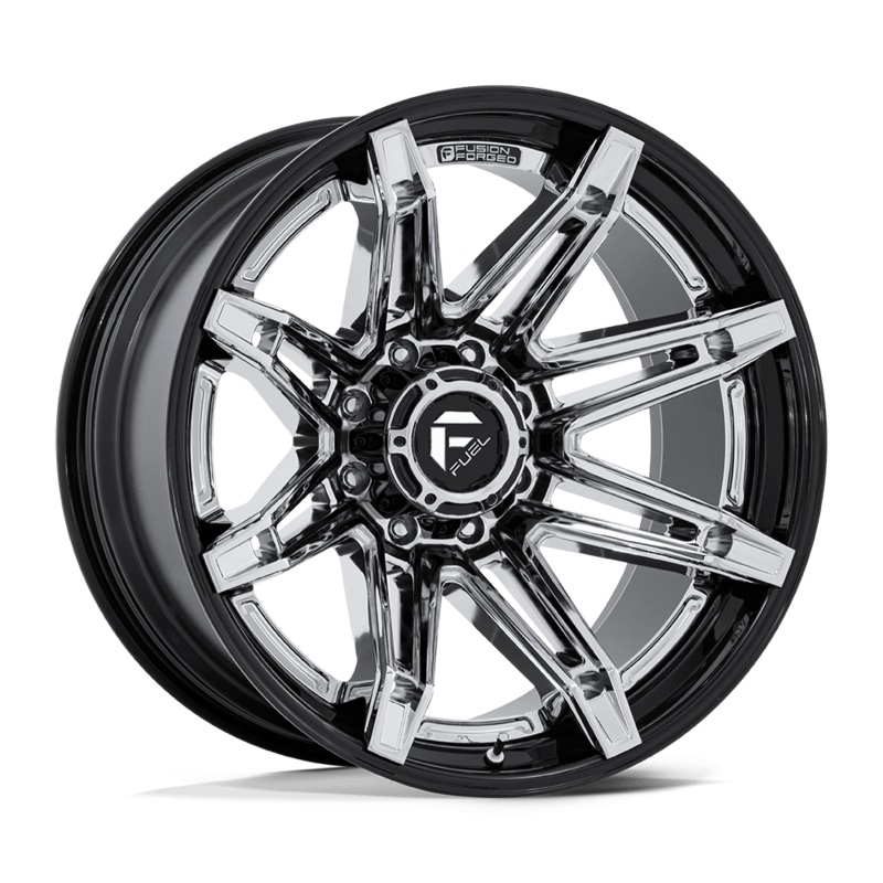 Fuel Wheels FC401 Brawl 22″ 8×170 Chrome With Gloss Black Lip