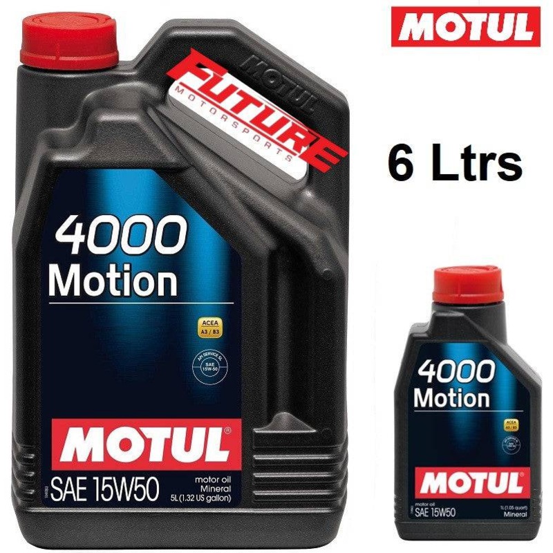 Motul 4000 Motion 15w-50 Mineral Engine Oil (Engine Running In Oil) 6 Liters