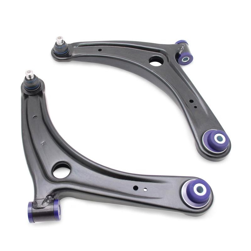 SuperPro 2008 Mitsubishi Lancer GTS Front Lower Control Arm Set w/ Bushings – w/ Positive Caster