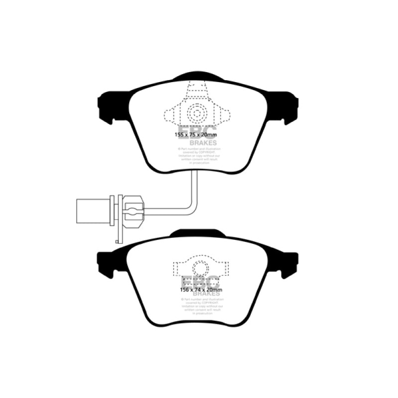 EBC 05-08 Audi A4 2.0 Turbo Yellowstuff Front Brake Pads