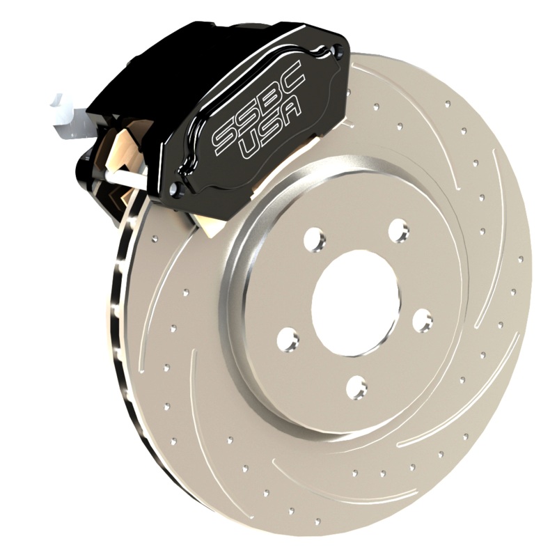 American Made R1-Redline Billet Aluminum Direct Fit Rear Disc Brake Kit W/DS Rotors. Black A551-21BLK-DS