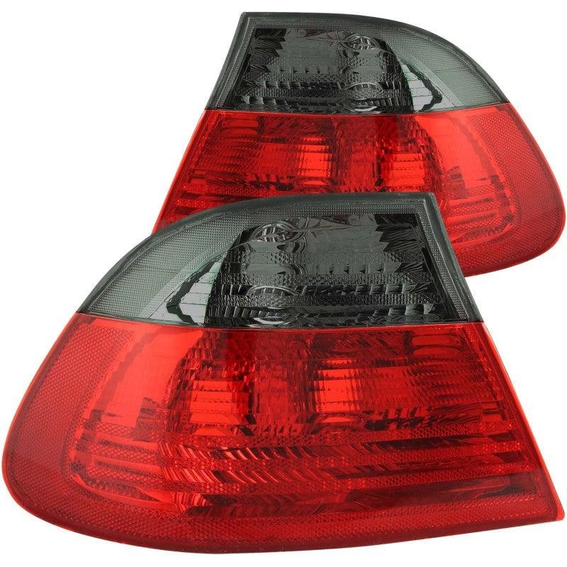 ANZO 2000-2003 BMW 3 Series E46 Taillights Red/Smoke – Outer