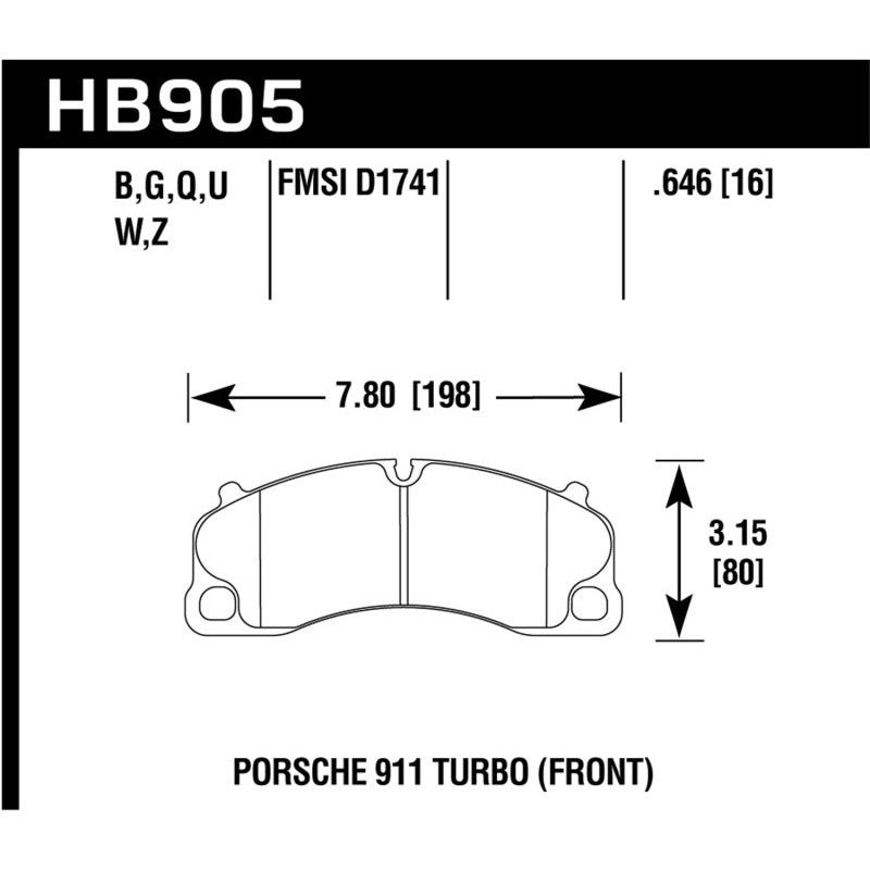 Hawk 14-18 Porsche 911 Performance Ceramic Street Front Brake Pads