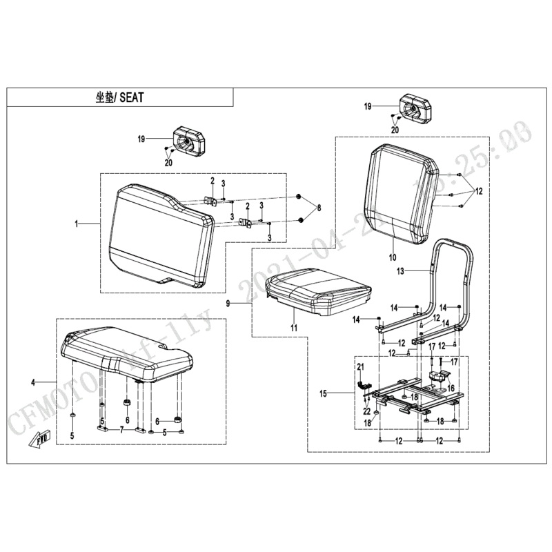 Passenger Backrest Assembly (Replaces 5Asv-133000-6001) by CF Moto