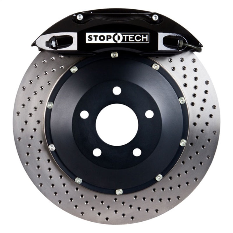 StopTech 05-15 Toyota Tacoma Front BBK w/ Black ST40 Calipers Drilled 355×32 2pc Rotors