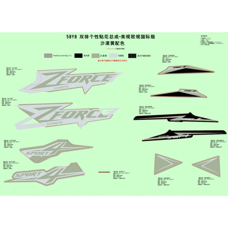 Model Decal Nebula Black by CF Moto