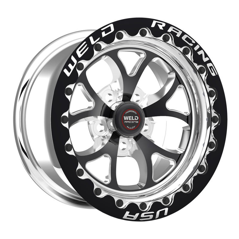 Weld S76 15×12.33 / 5×4.5 BP / 5.5in. BS Black Wheel (Medium Pad) – Black Single Beadlock MT