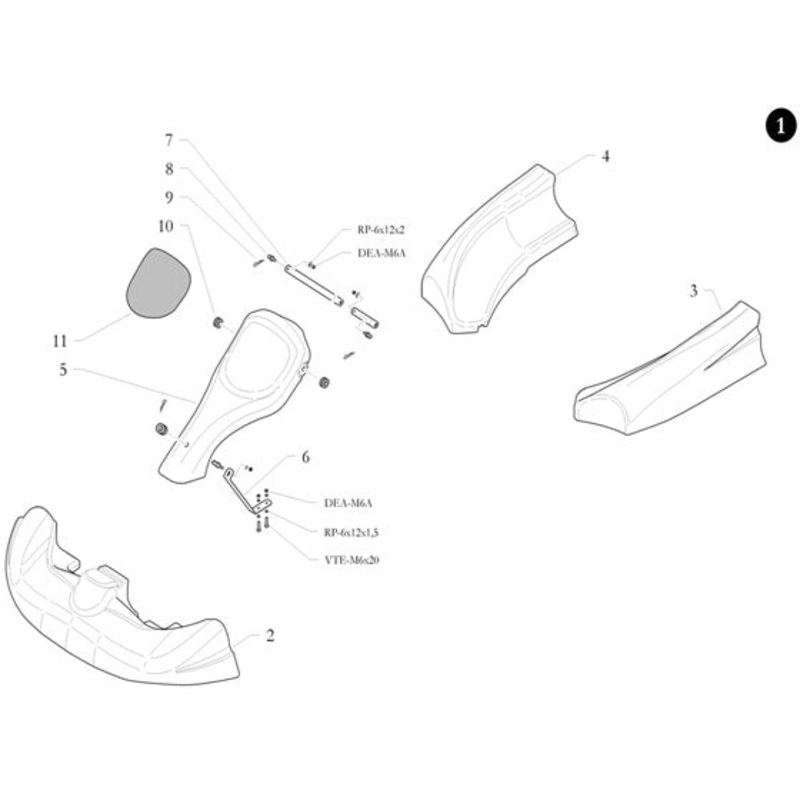 4. 6840.18.01-BA Birel Cadet Side Pod White, RH