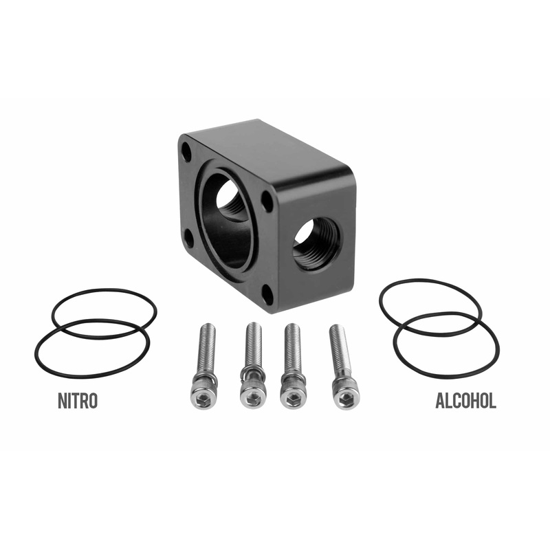 AEROMOTIVE Distribution Block, Spur Gear Pump, 2x AN-06