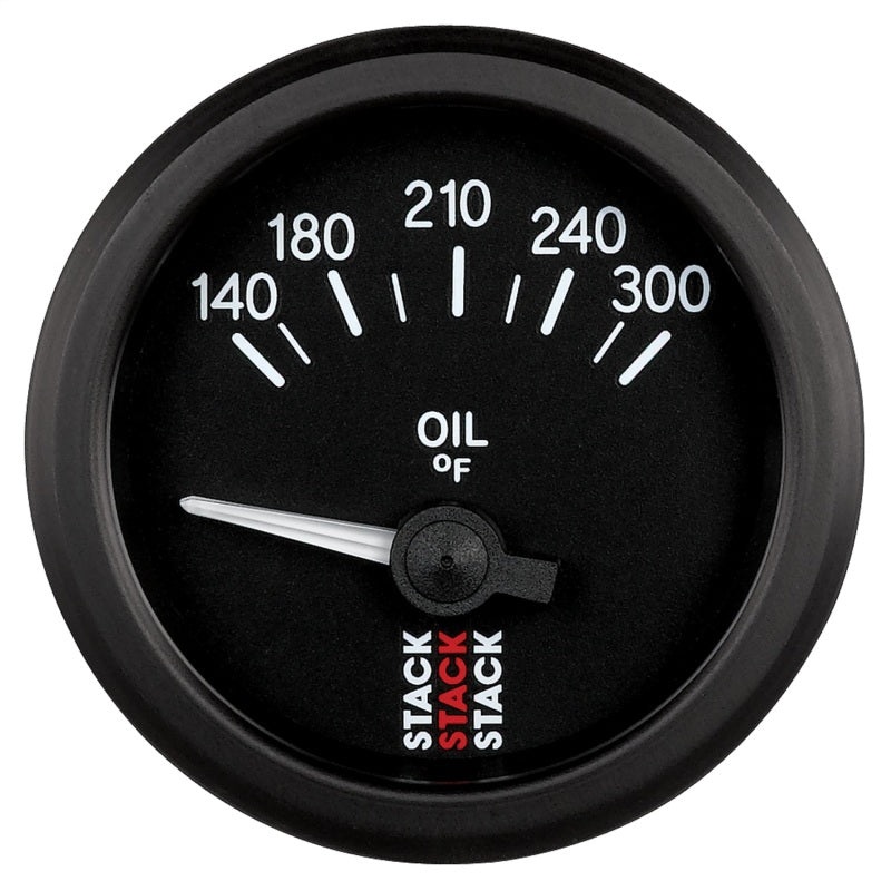 Autometer Stack 52mm 140-300 Deg F 1/8in NPTF Electric Oil Temp Gauge – Black