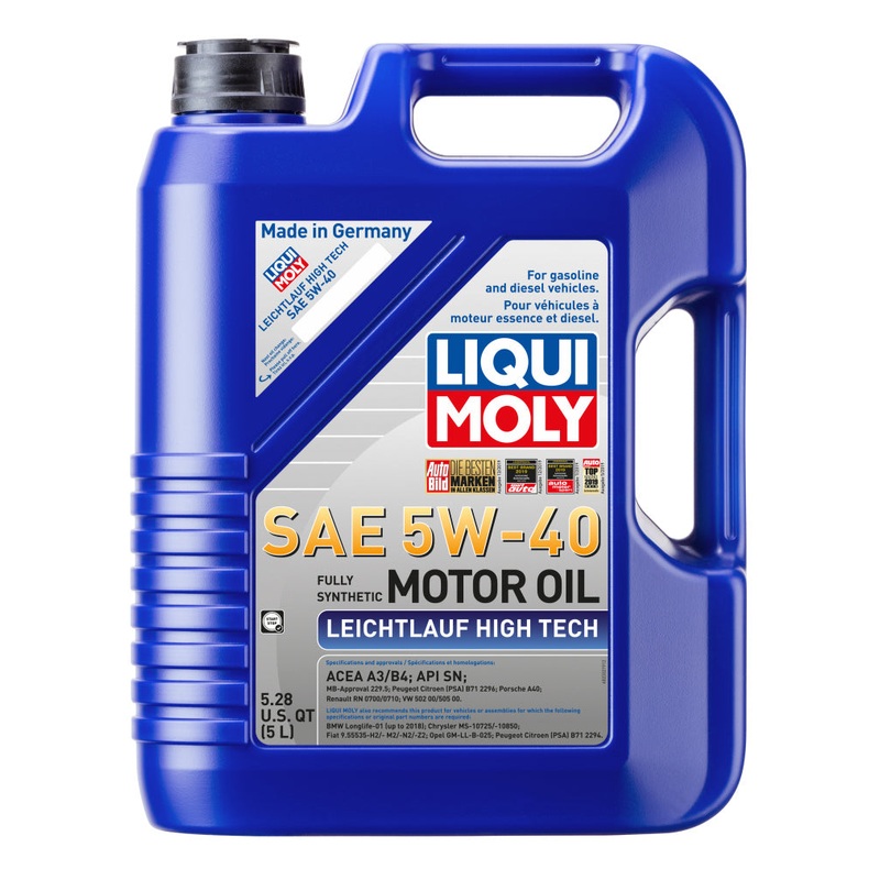 LIQUI MOLY 5L Leichtlauf (Low Friction) High Tech Motor Oil SAE 5W40