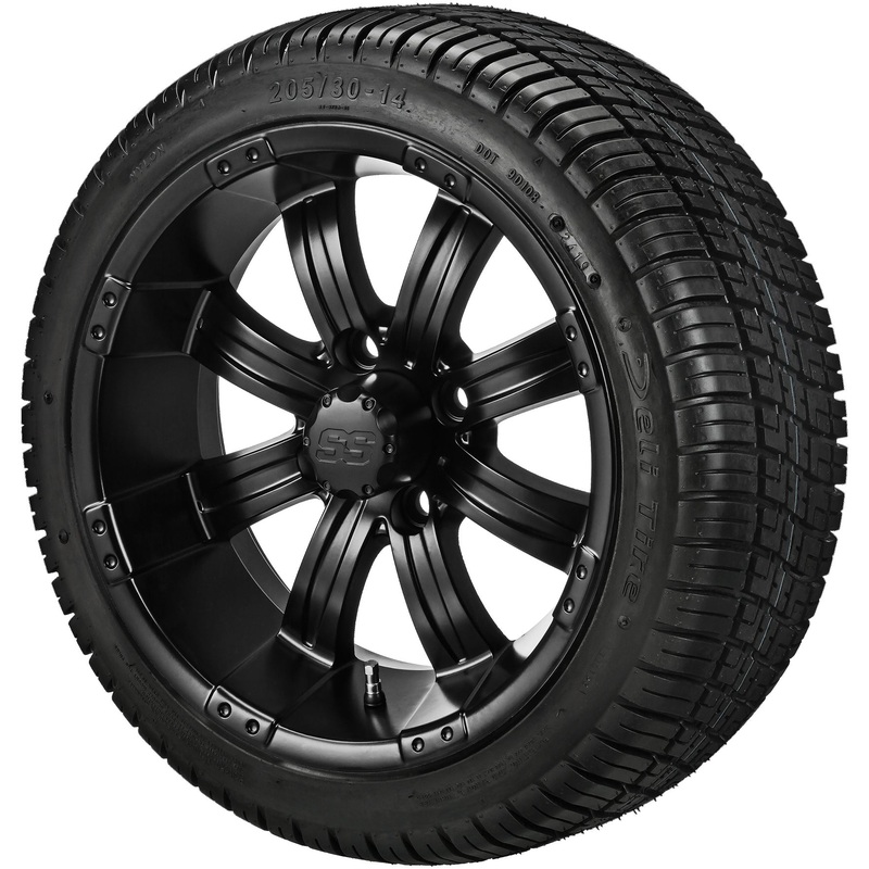 LSI 14″ Casino Matte Black Wheel and Low Profile Tire Combo