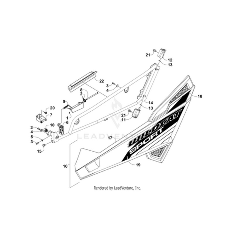Door Decal-Lower-Left(Lmgrn) by Arctic Cat