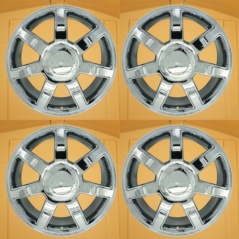 22″ Set of 4 Brand New 22×9 Chrome Alloy Wheels for 2007-2014 Cadillac Escalade ESV EXT OEM Quality Replacement Rim