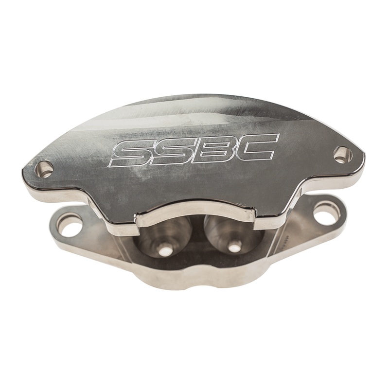 American Made Super Twin 2-Piston Front Caliper Assembly. Clear CPA-22192A