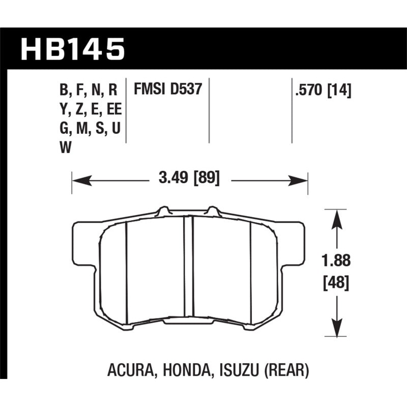 Hawk 06+ Civic Si HP+ Street Rear  Brake Pads
