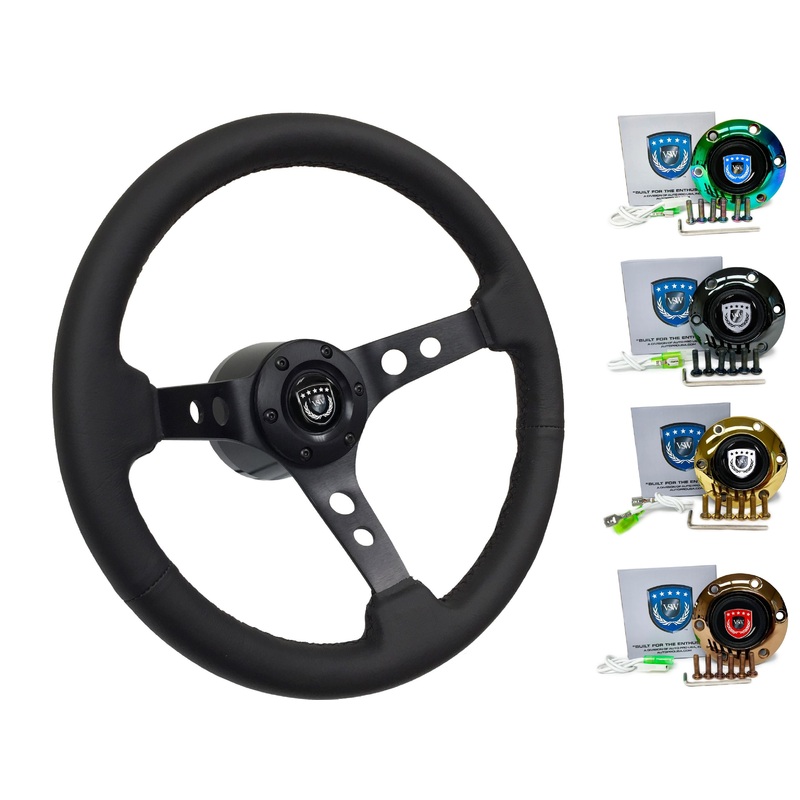 1990+ Nissan 300ZX Steering Wheel Kit | Black Leather | ST3094BLK