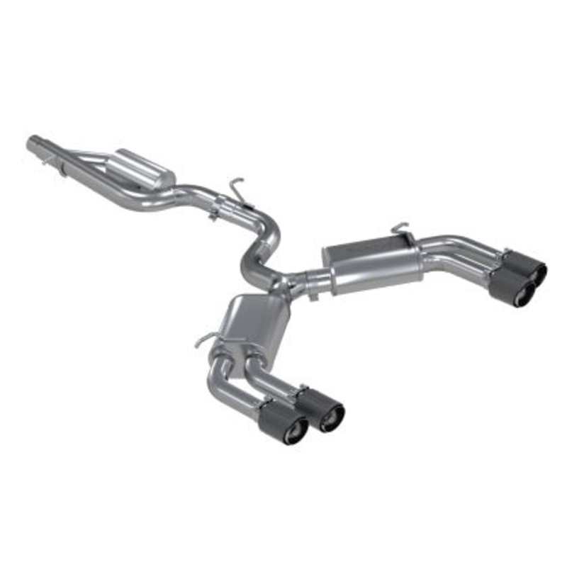 MBRP 15-18 Audi S3 SS 3in Quad Split Rear Exit w/ Carbon Fiber Tips – T304